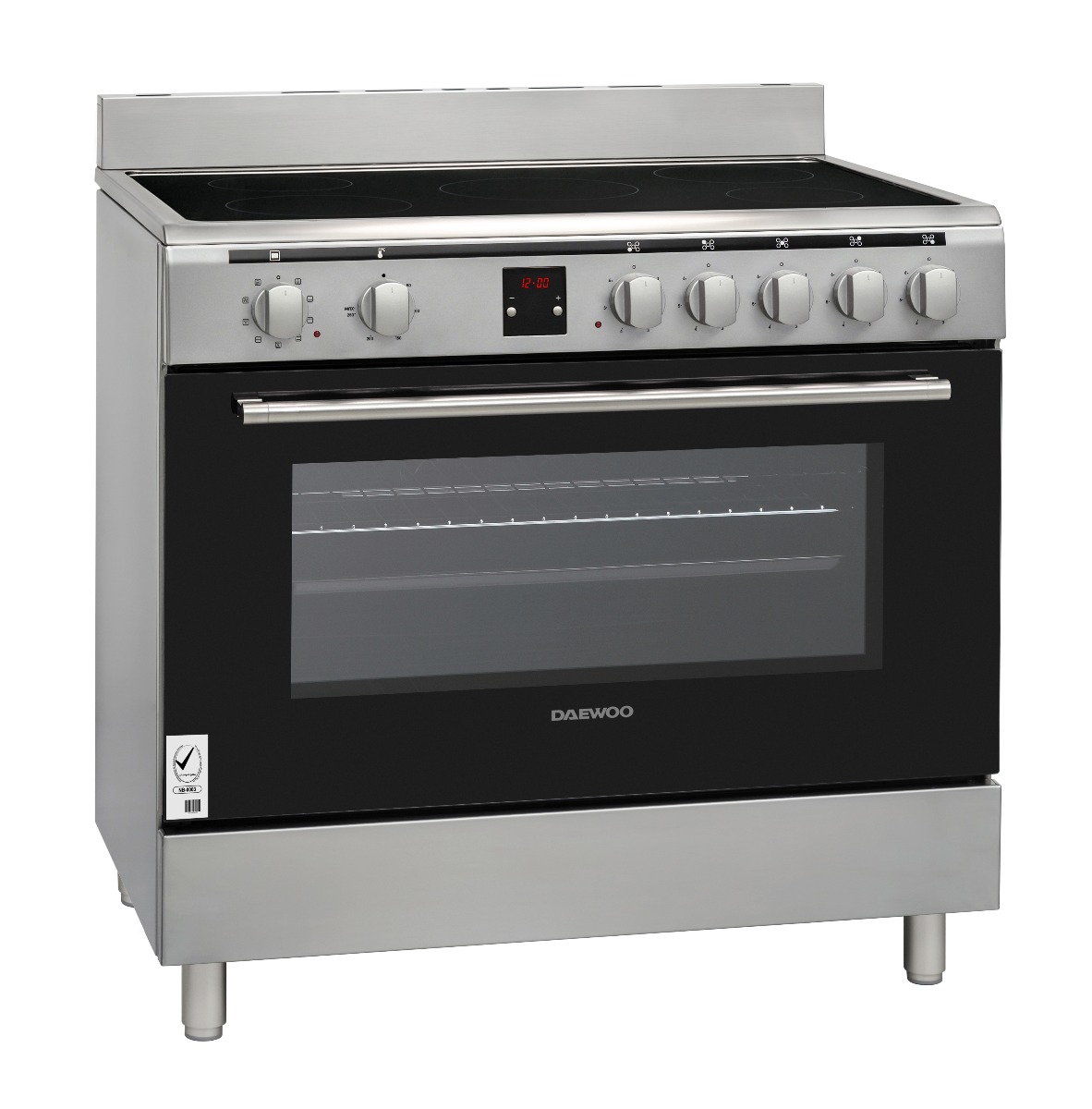 Picture of Daewoo Ceramic Cooker 90 x 60cm - Electric Stove 90L Oven with Convection Fan, 5 Cooking Zone Infrared Stovetop with 8 Program Modes, Digital Timer – DCC-S965HF – Made in Turkey – 1 Year Warranty