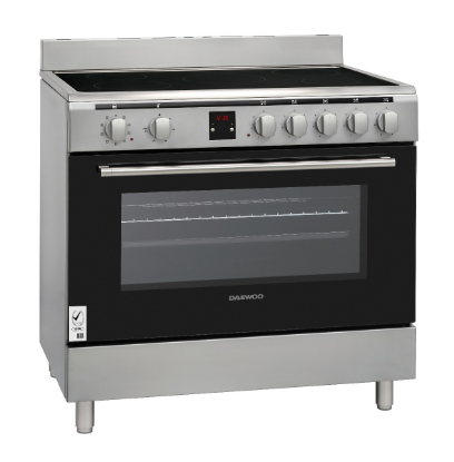 Picture of Daewoo Ceramic Cooker 90 x 60cm - Electric Stove 90L Oven with Convection Fan, 5 Cooking Zone Infrared Stovetop with 8 Program Modes, Digital Timer – DCC-S965HF – Made in Turkey – 1 Year Warranty