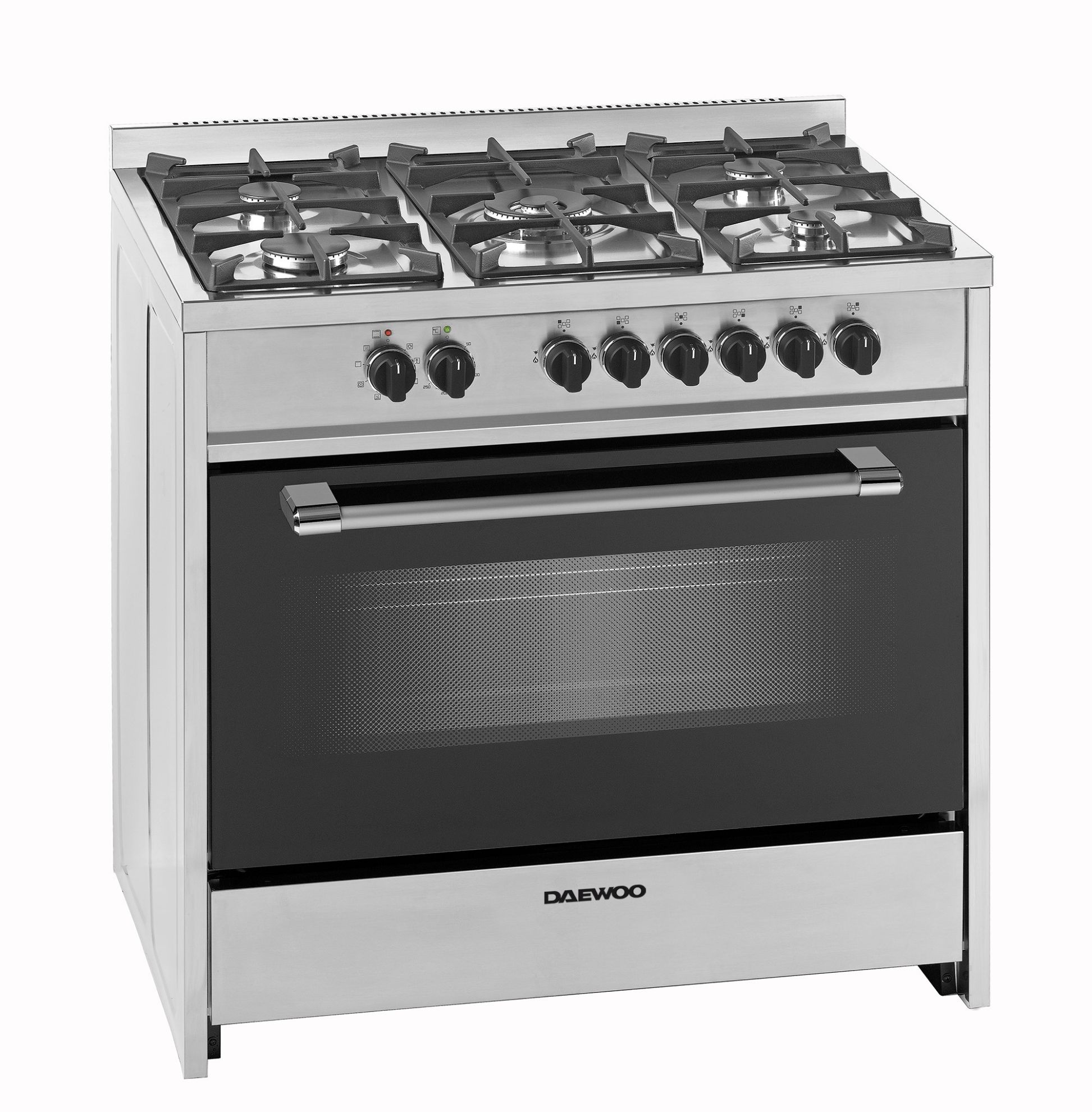Picture of DAEWOO 5 Burner Multifunction Gas Cooker 90X60CM, Top gas, Bottom Electric Oven with 2 Convection Fans 1 Cooling Fan, Removable glass door, Cast iron grid, Made in Portugal, DGES965HE- 1Year Warranty
