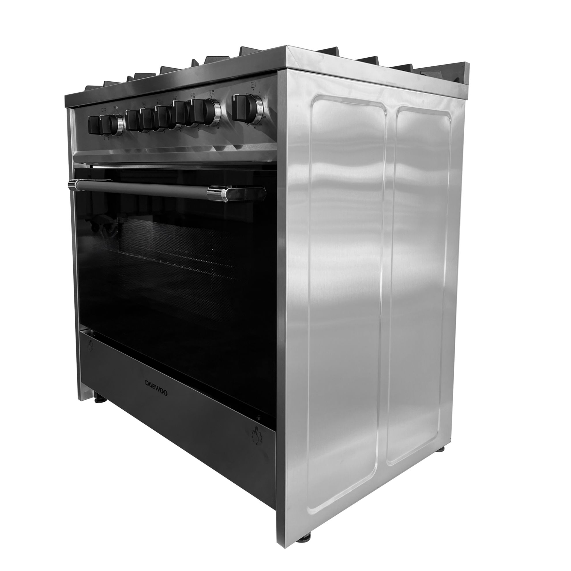 Picture of DAEWOO 5 Burner Multifunction Gas Cooker 90X60CM, Top gas, Bottom Electric Oven with 2 Convection Fans 1 Cooling Fan, Removable glass door, Cast iron grid, Made in Portugal, DGES965HE- 1Year Warranty