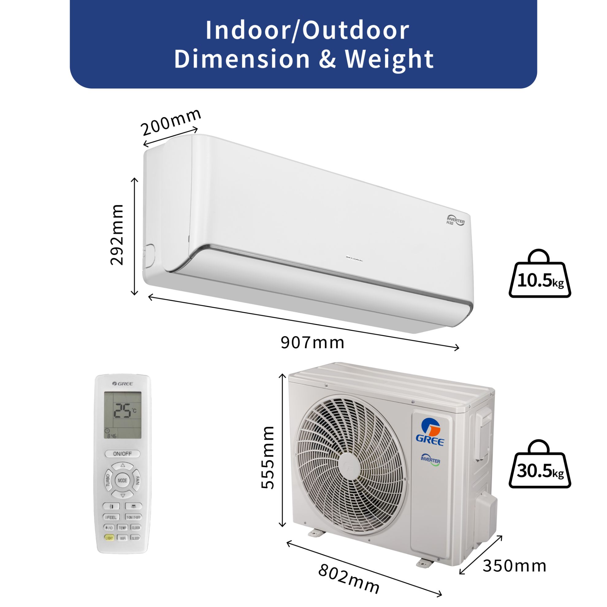 Gree split ac Inverter R32 iAiry32-12C3