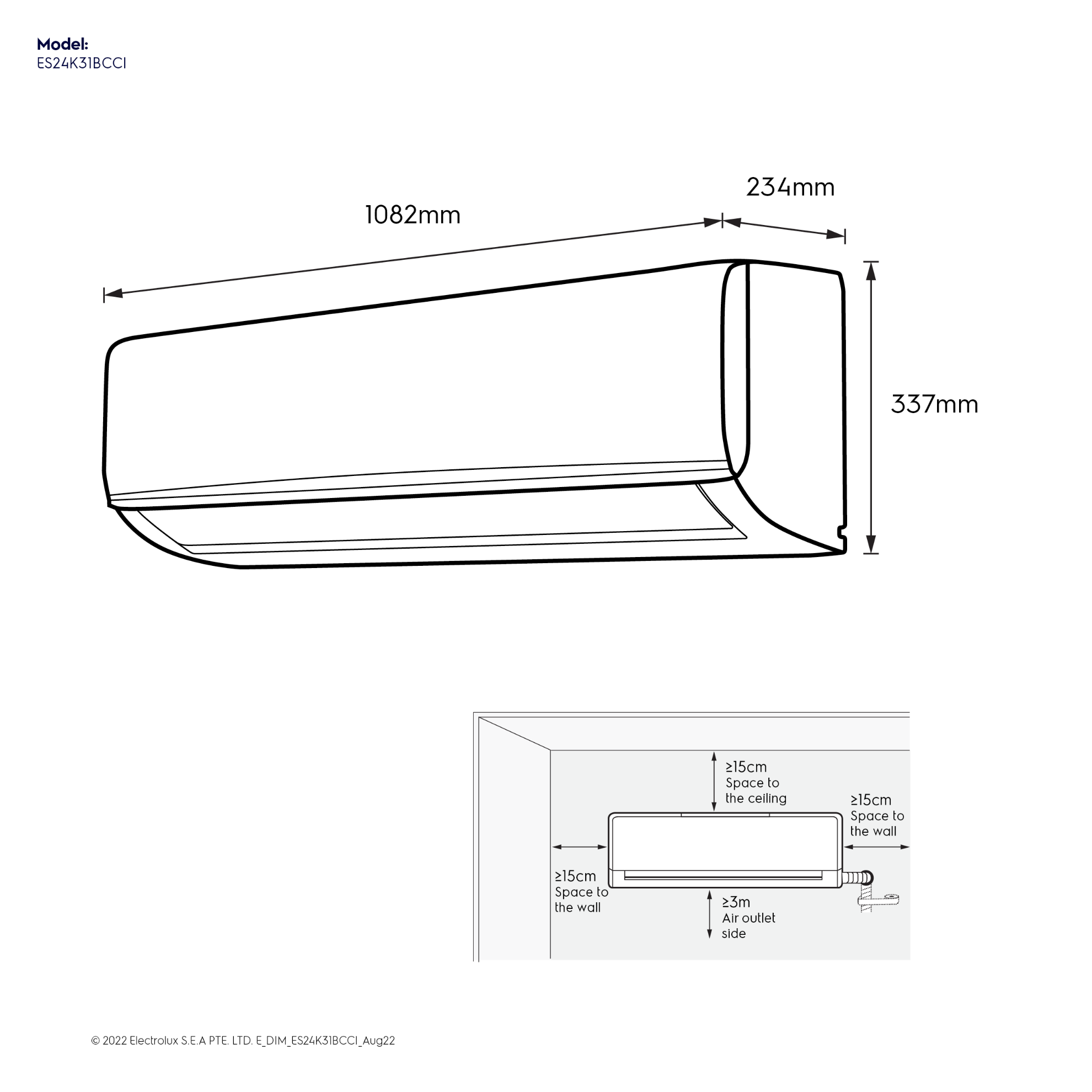 Picture of Electrolux  - ES18K31BCCI -  1.5 Ton |Rotary Compressor | Wall Split AC 