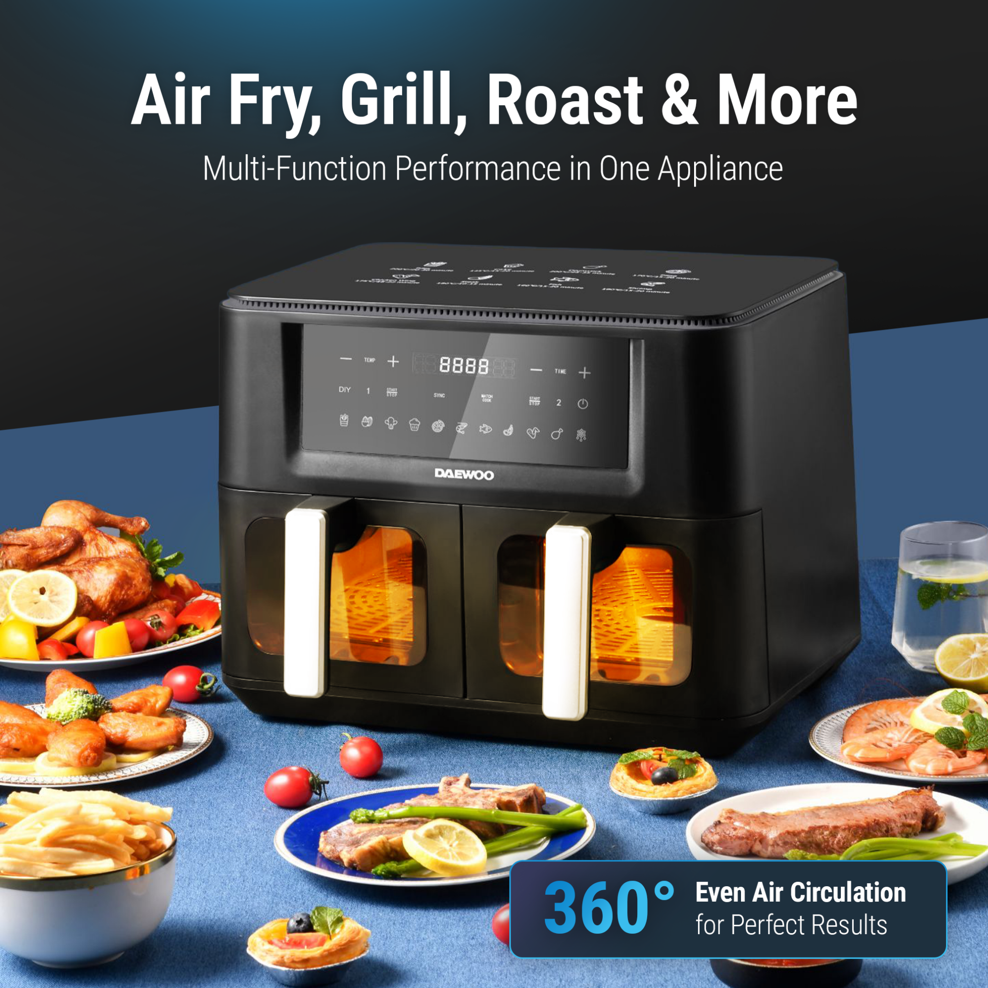 Daewoo Dual Zone Air Fryer  - DAF 90DV
