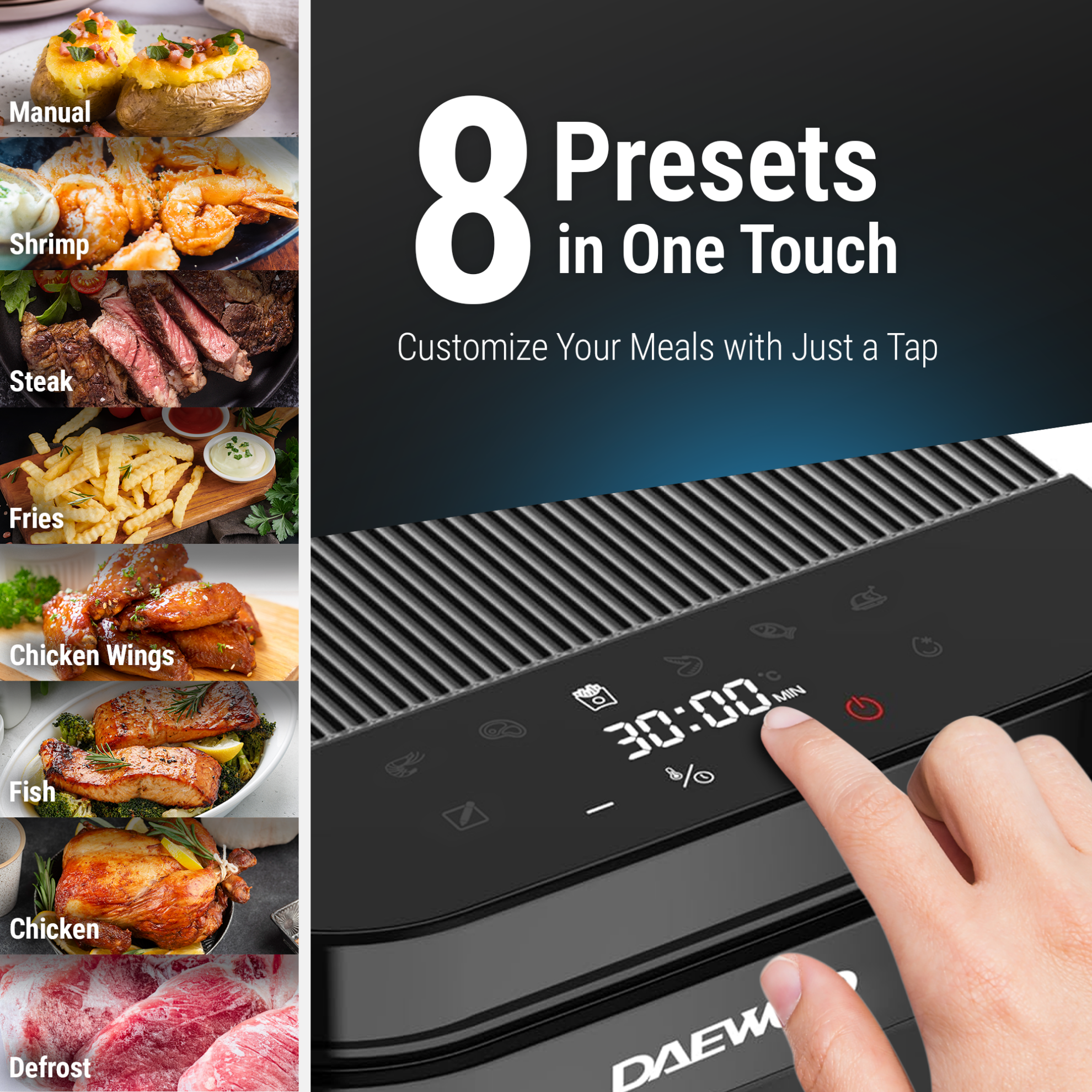 Daewoo Glass Air Fryer  - DAF 55GT 