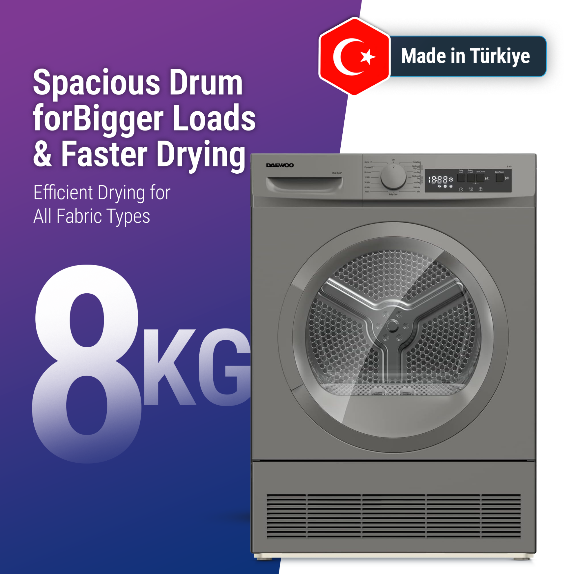 Daewoo 8 Kg Dryer – DCD-8S15P