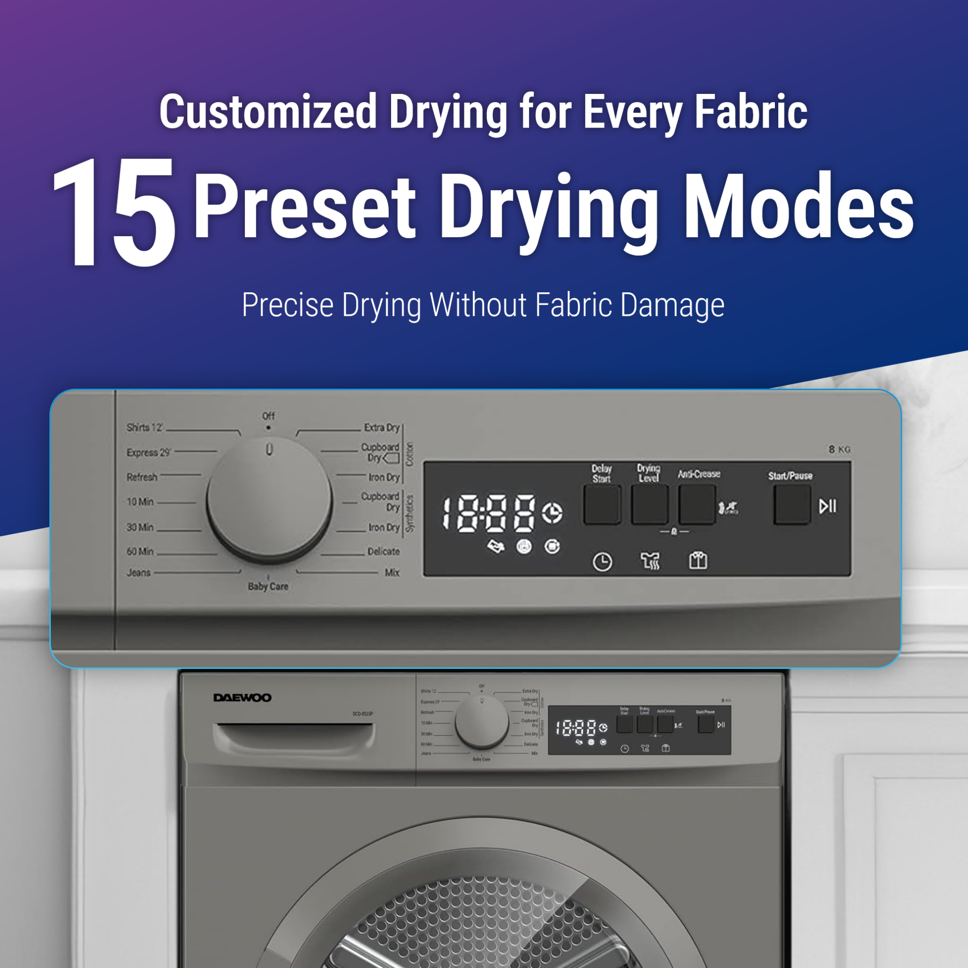 Daewoo 8 Kg Dryer – DCD-8S15P
