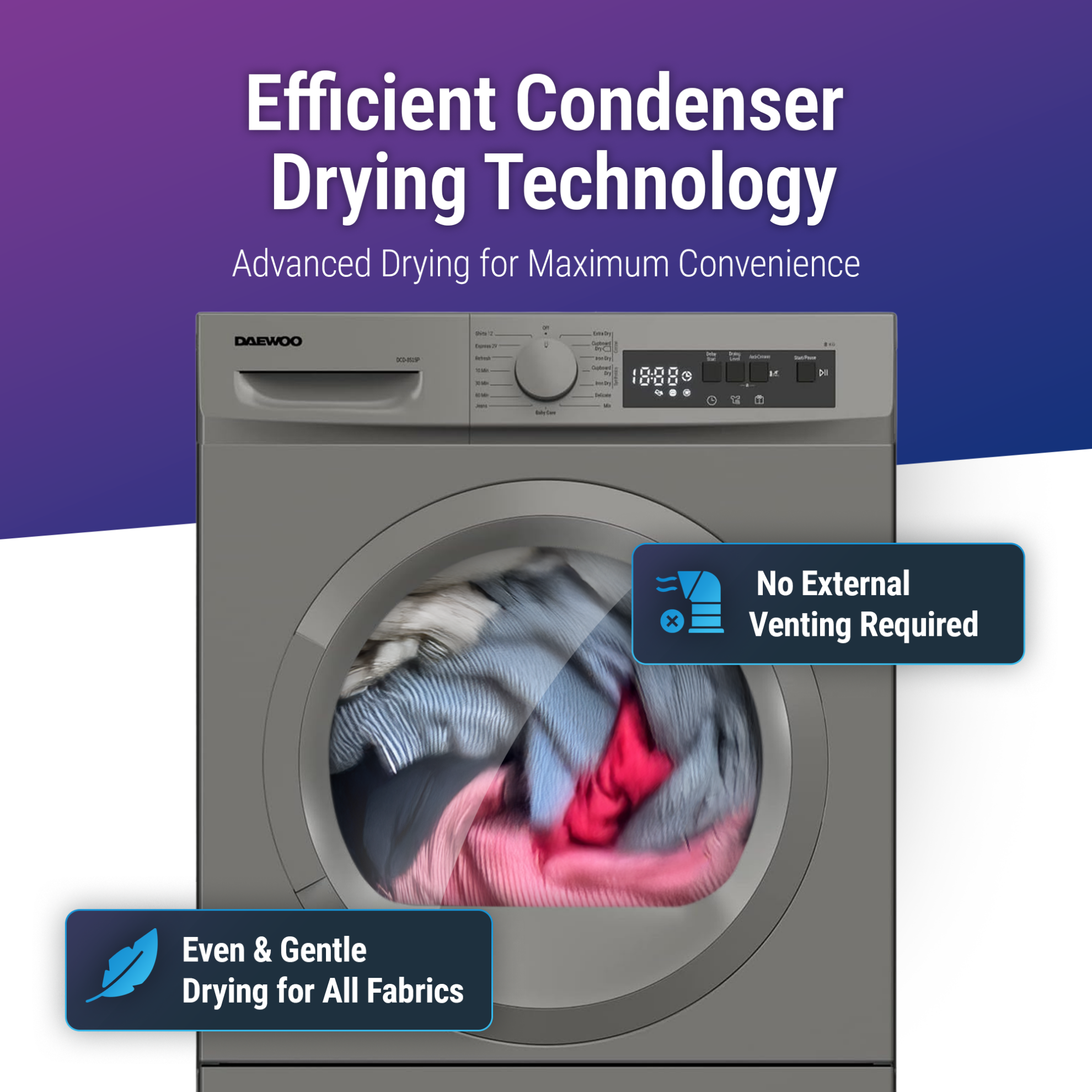Daewoo 8 Kg Dryer – DCD-8S15P