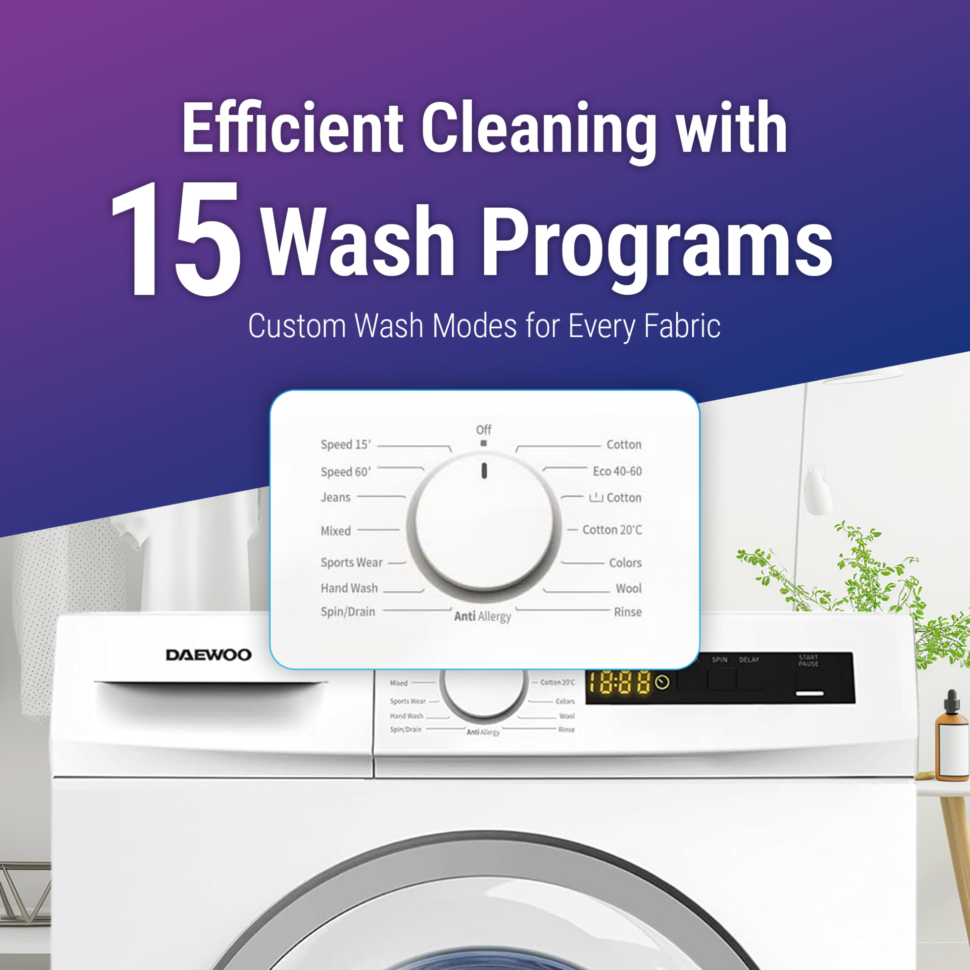 Daewoo Front Load Washing Machine  – DWD-7W1211 