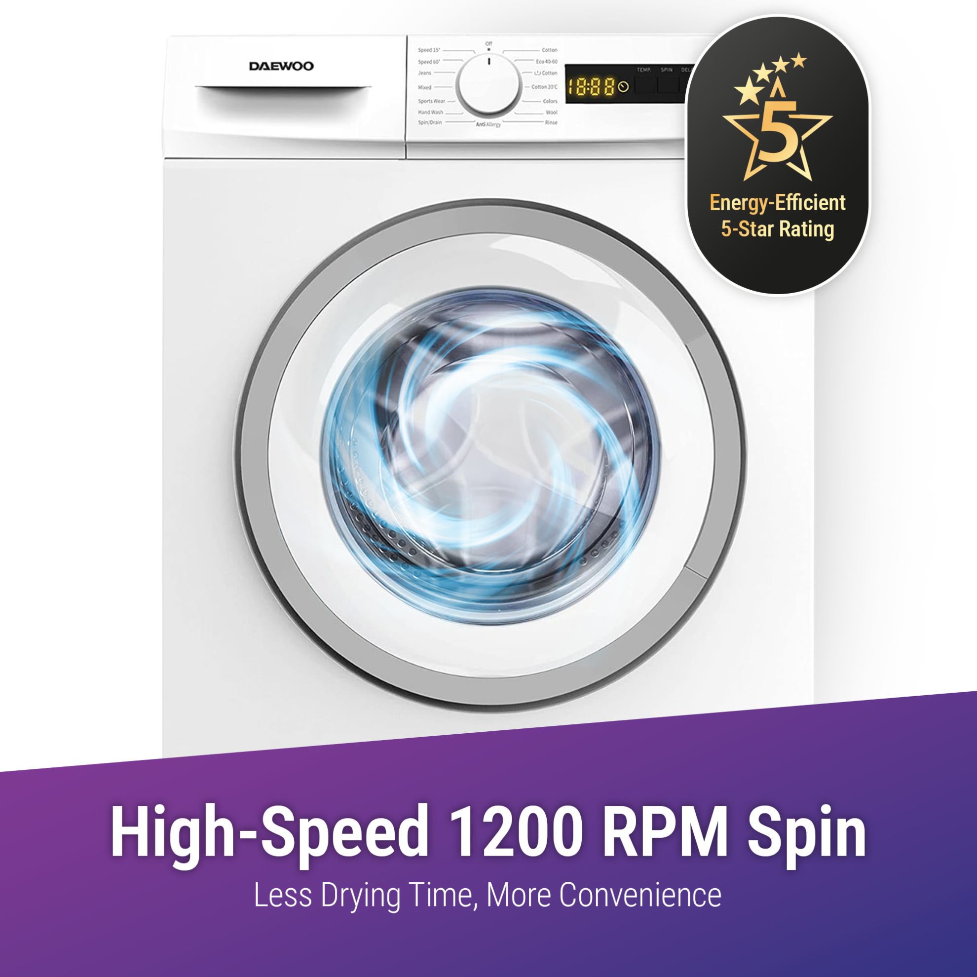 Daewoo Front Load Washing Machine  – DWD-7W1211 