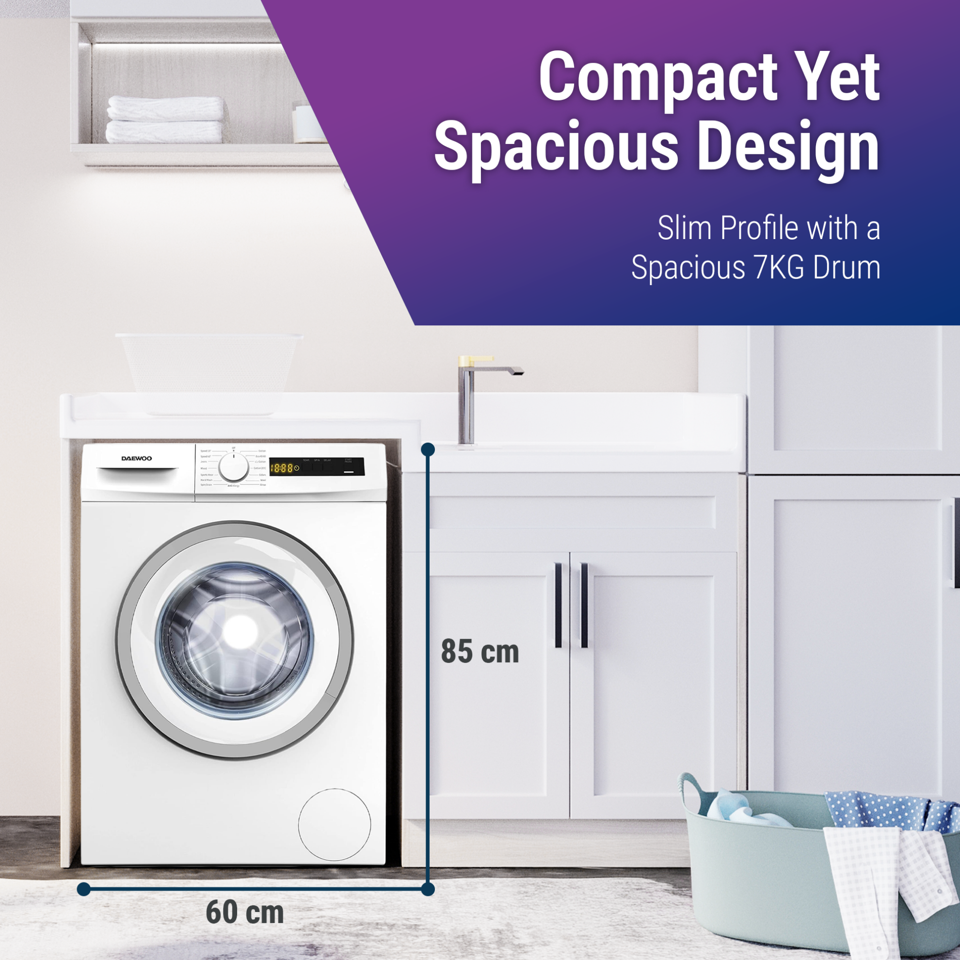 Daewoo Front Load Washing Machine  – DWD-7W1211 