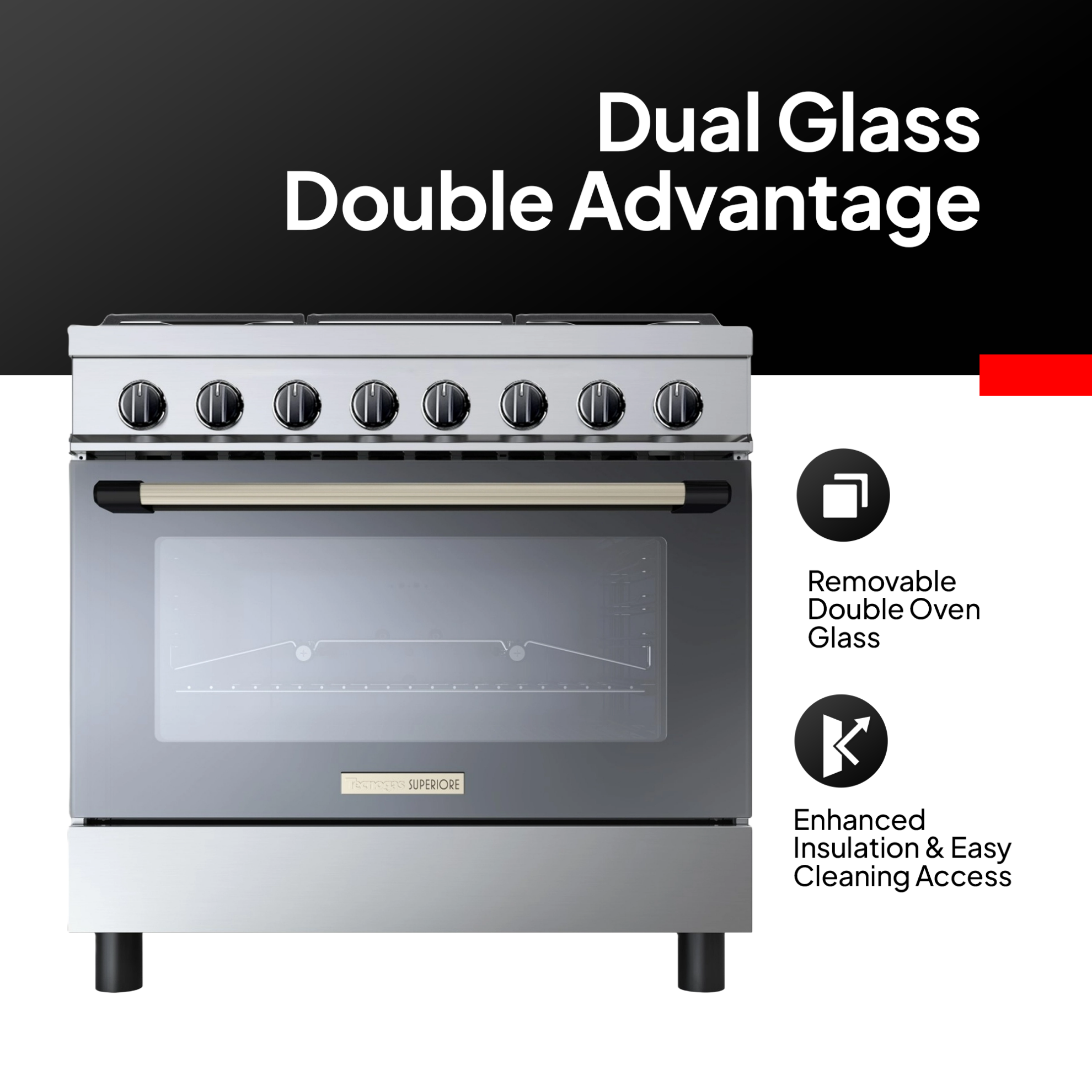 Tecnogas Superiore 90 x 60 cm Gas Cooker  – TCP396GG52KX