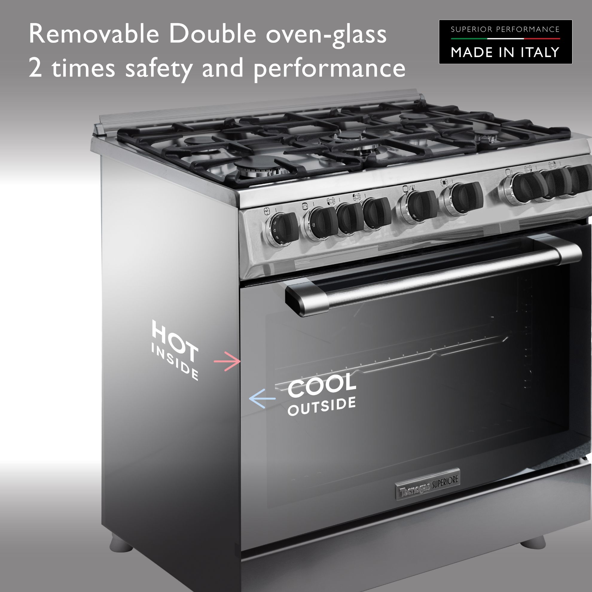 Tecnogas Superiore 90 x 60 cm Gas Cooker – N3X96G5VCF