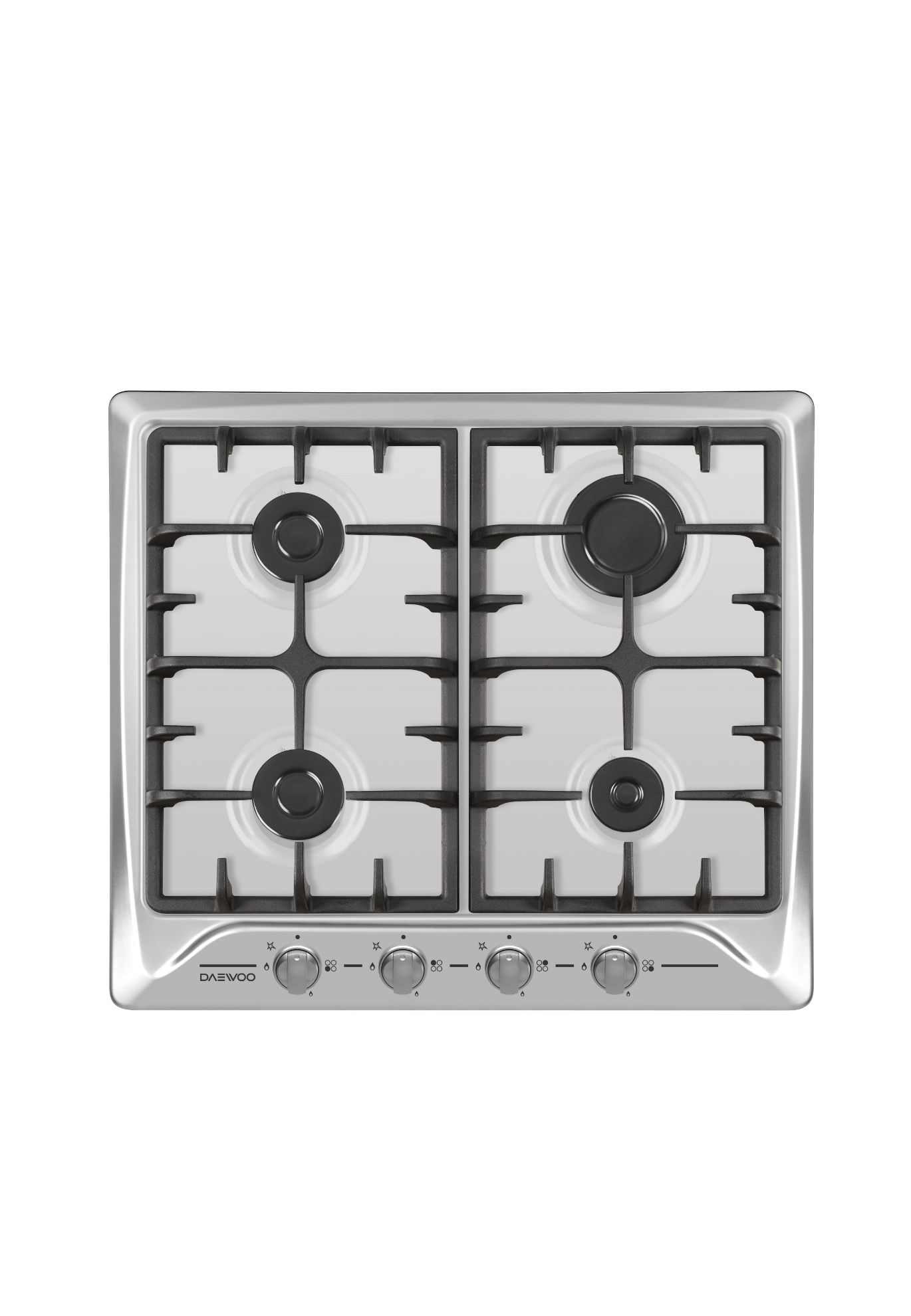 Daewoo 4 Burner Table Top Hob, 60 CM, DGH-S664SS 