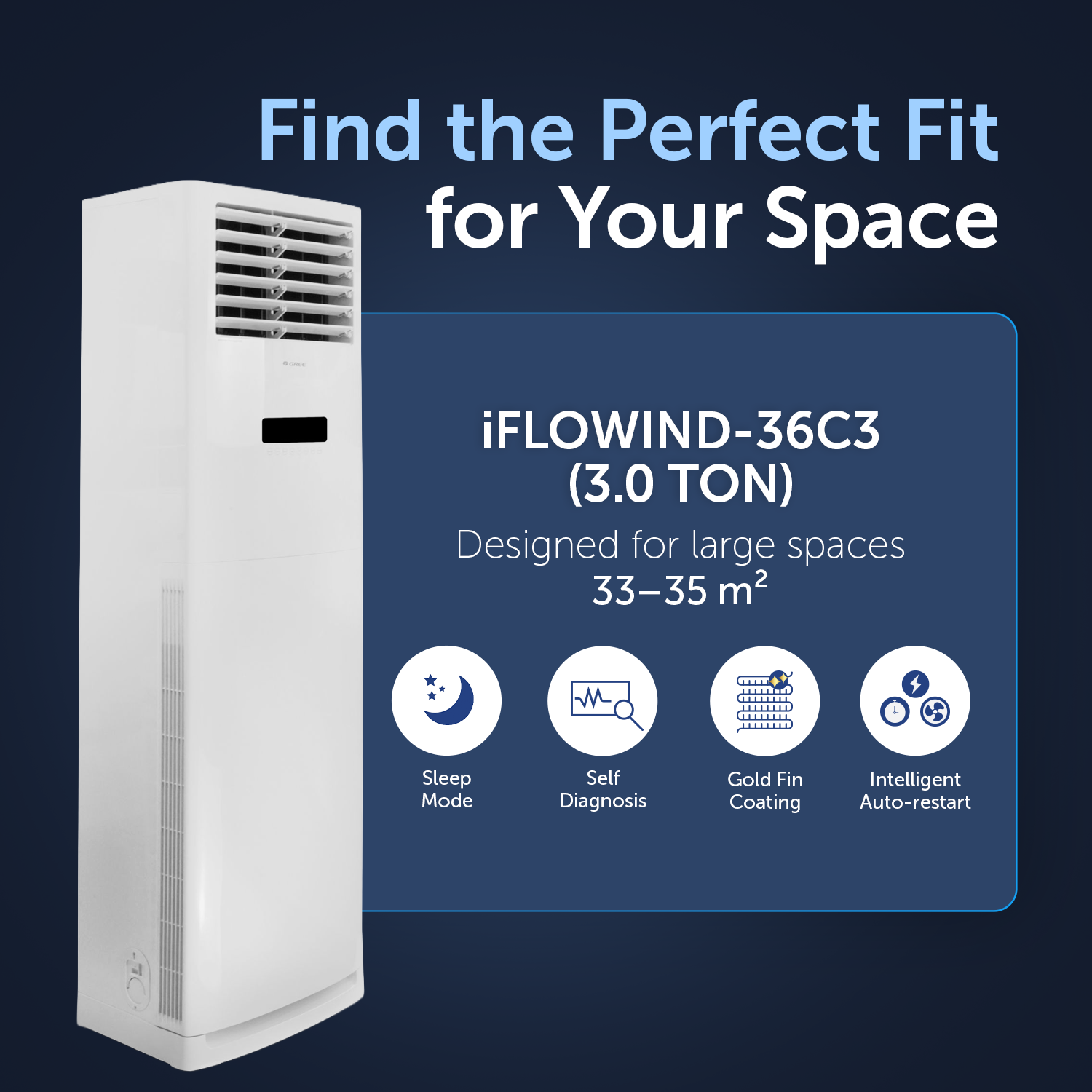 Gree Free Standing Air Conditioner T4matic-I36C3 